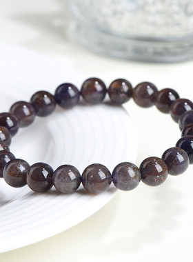 久雅水晶 天然星空玫瑰堇青石圆珠手链 血滴堇青石散珠手串 批发