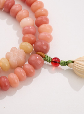 天然冰透粉白玉菩提手链串珠女轻奢高级感双圈手串手饰爆款批发