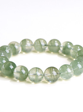 久雅水晶 天然5A级星沙千层绿幽灵手链  星光爆闪绿幽灵圆珠手串