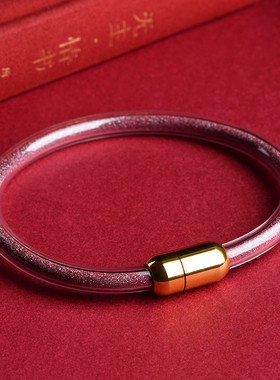 久雅水晶 天然原矿紫金砂软镯 朱砂紫砂手镯男女情侣款 厂家直销