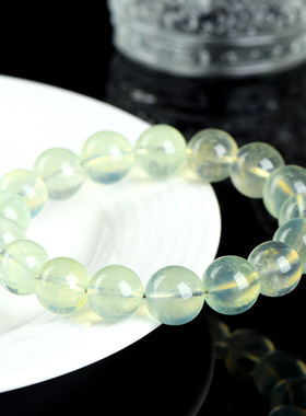 久雅水晶 天然葡萄绿海蓝宝圆珠手链  浅绿色黄海宝散珠手串 批发