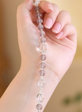 天然烟紫玛瑙项链女白水晶新中式高级感水晶锁骨链送闺蜜礼物批发