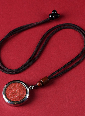 久雅水晶 天然朱砂嘎乌盒吊坠 镜面怀表朱砂坠子盒子项链 批发