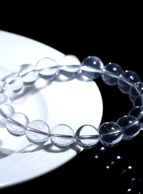 久雅水晶 天然白草莓晶圆珠手链 白色草莓晶散珠手串 厂家直销