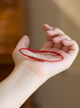 好运红手绳红绳手链本命年平安串珠手串手饰饰品首饰生日礼物批发