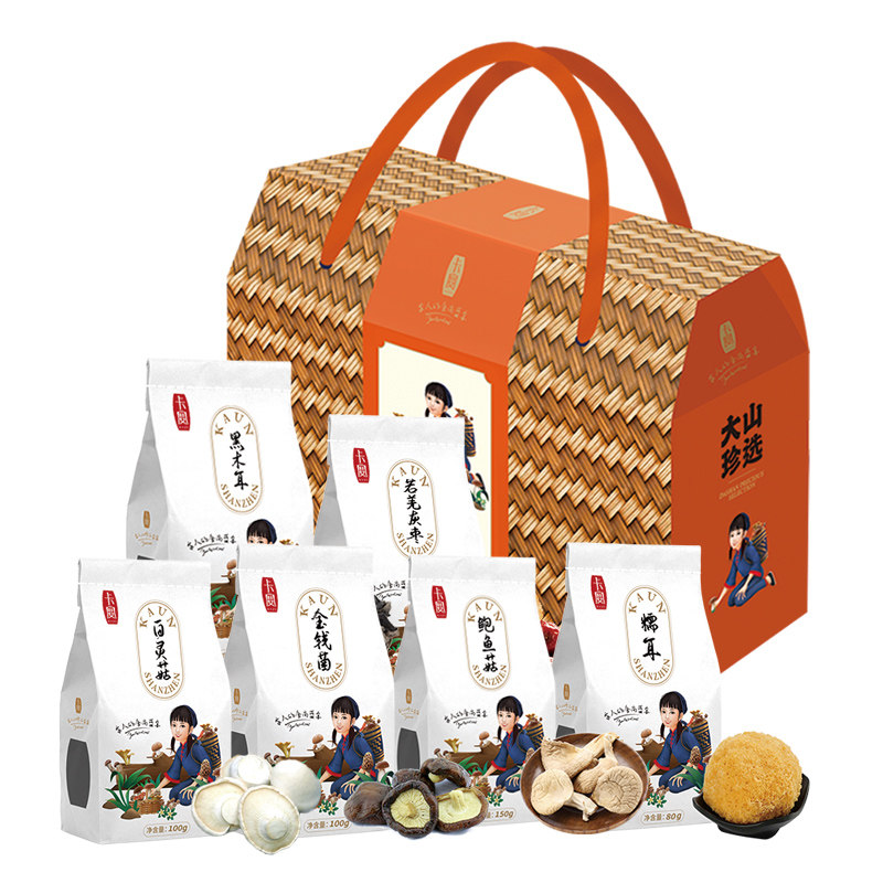 卡宴礼盒野生干菌大礼包南北黑木耳 彤程食品香菇类
