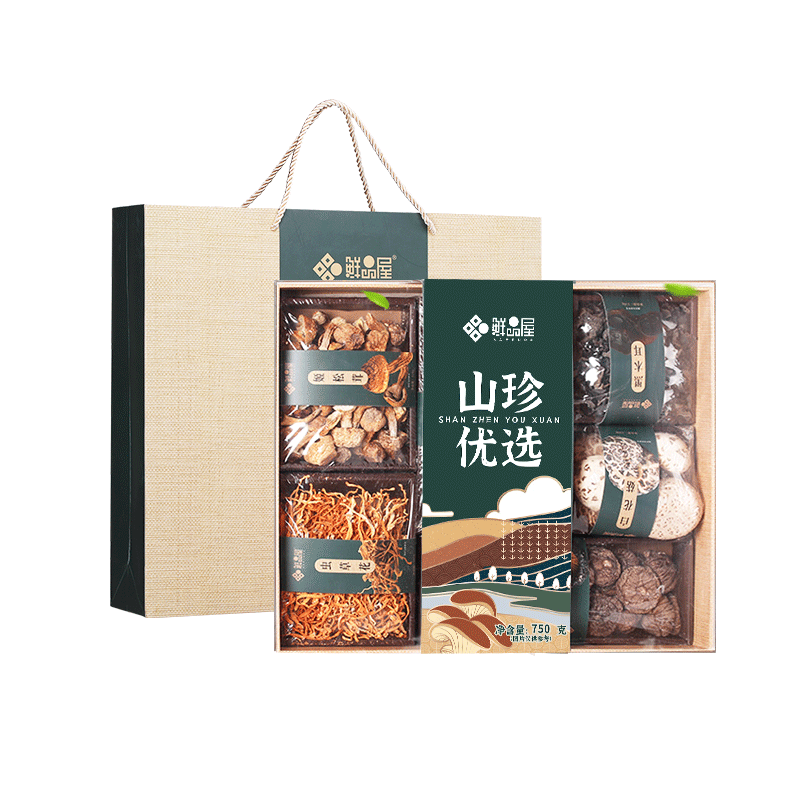 鲜品屋礼盒春节高档礼百南北黑木耳 彤程食品香菇类