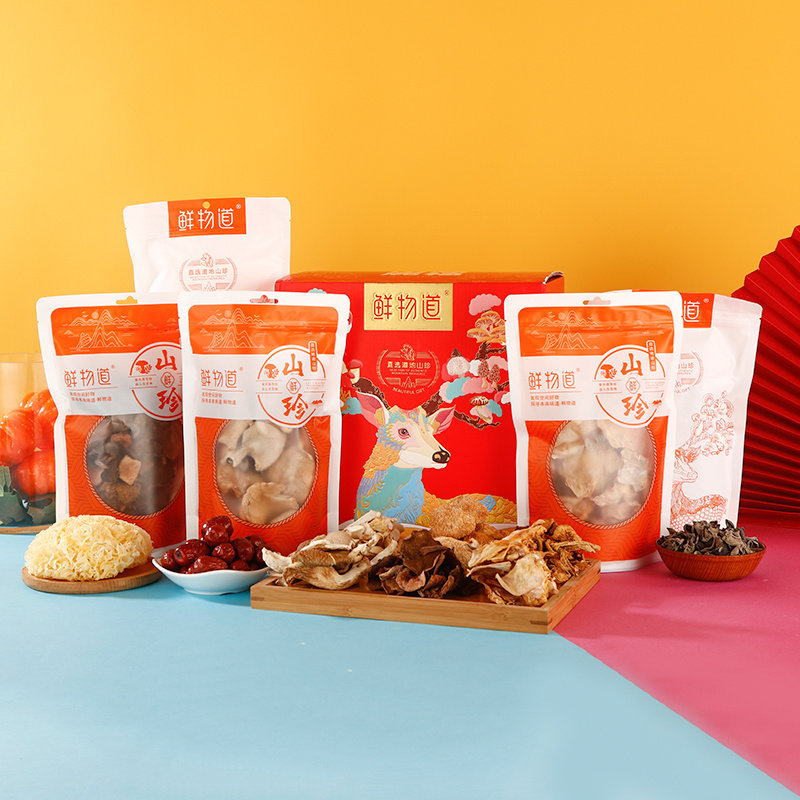鲜物道礼盒猴头菇牛肝菌南北黑木耳 彤程食品香菇类