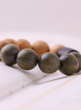 指尖文玩绿檀小手捻女大号戒指