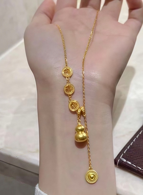 925银福字葫芦吊坠毛衣链女款