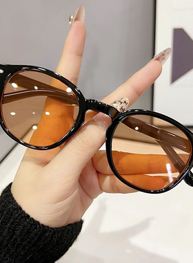 墨镜2025新款潮女太阳镜圆脸网红款时尚防紫外线开车小框眼镜显瘦