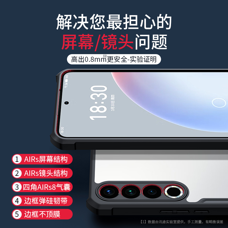 讯迪适用魅族20pro手机壳新款魅族20镭射纹高端保护套防摔meizu20pro镜头全包二十por透明硅胶女外壳简约男款-图1