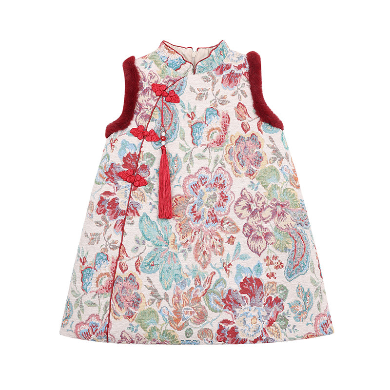 【平安喜乐】PISELLI史豌豆女童2026新年复古新中式小女孩旗袍裙,淘宝优惠券,粉丝福利购,淘宝优惠卷