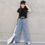 Джинсы, тонкие штаны, детское термобелье, коллекция 2021, подходит для подростков, свободный прямой крой