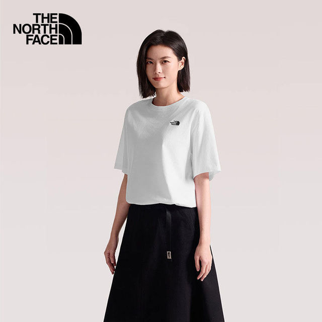North Face ຜູ້ຊາຍແລະແມ່ຍິງກາງແຈ້ງຂອງຝ້າຍບໍລິສຸດຄໍເສື້ອທີເຊີດແຂນສັ້ນ