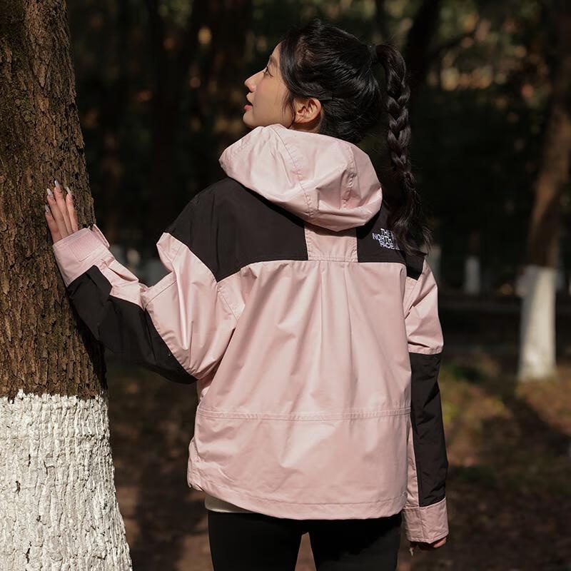 TheNorthFace北面冲锋衣女25ReignOn高腰短款外套户外防水新8DGK - 图1