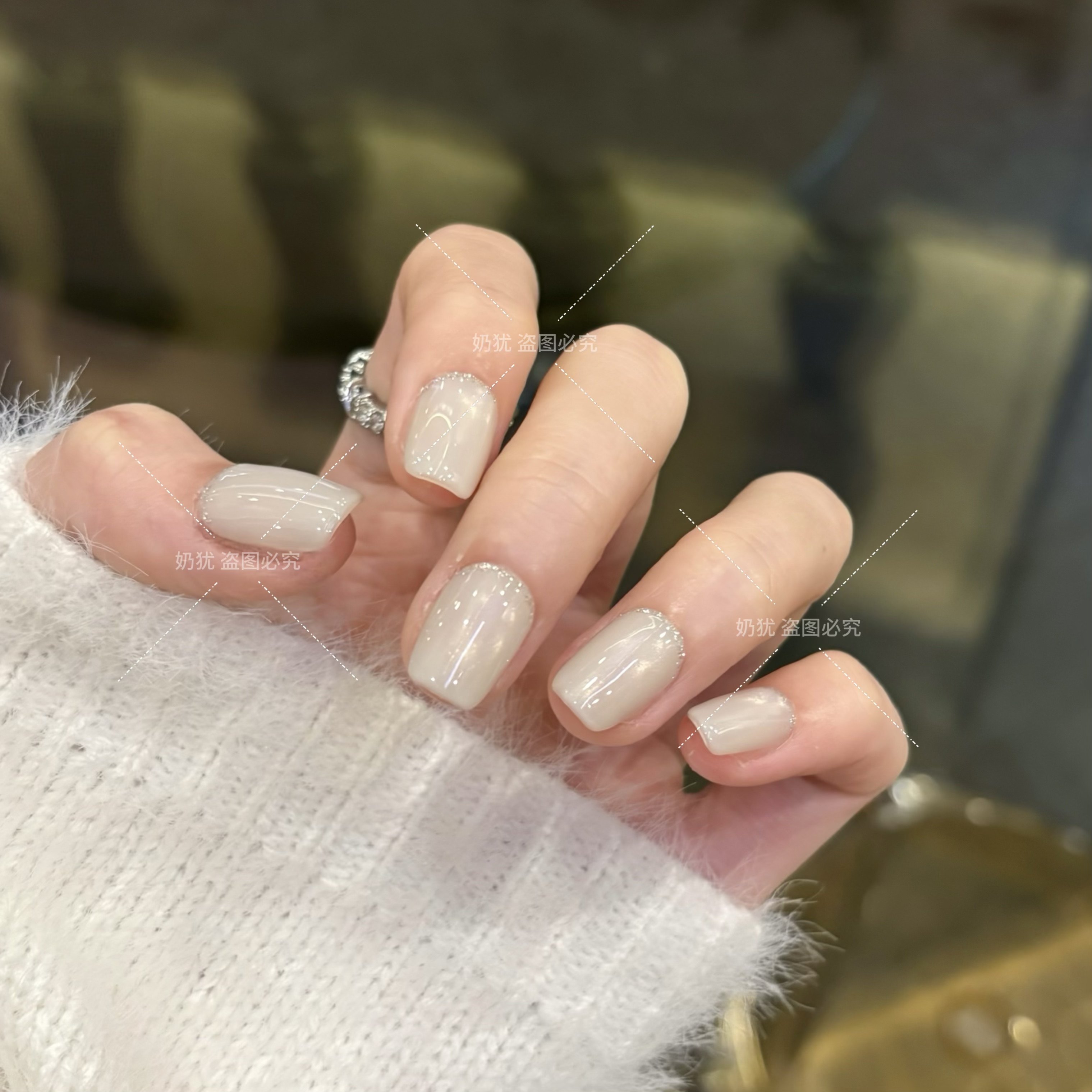 【露丝白玉】高品质露丝白清冷白月光玻璃珠猫眼纯手工穿戴甲成品,淘宝优惠券,粉丝福利购,淘宝优惠卷