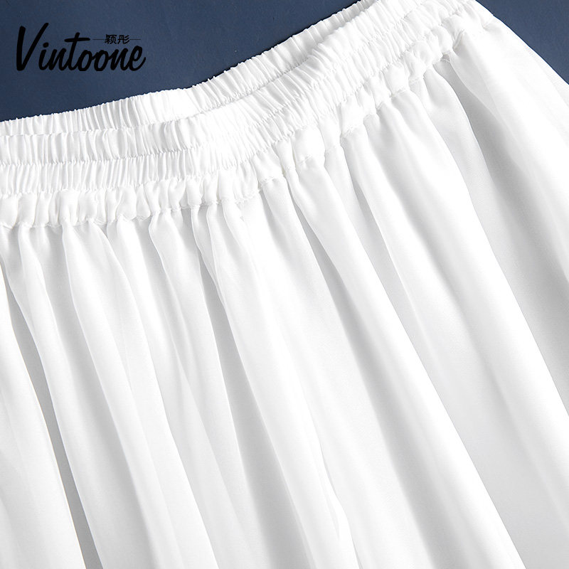 高腰垂感夏2020年新款白裤子阔腿裤 vintoone休闲裤