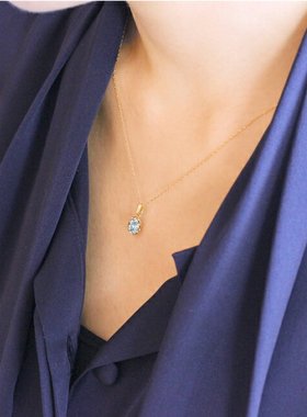 日本天然时尚风18K金海蓝宝石