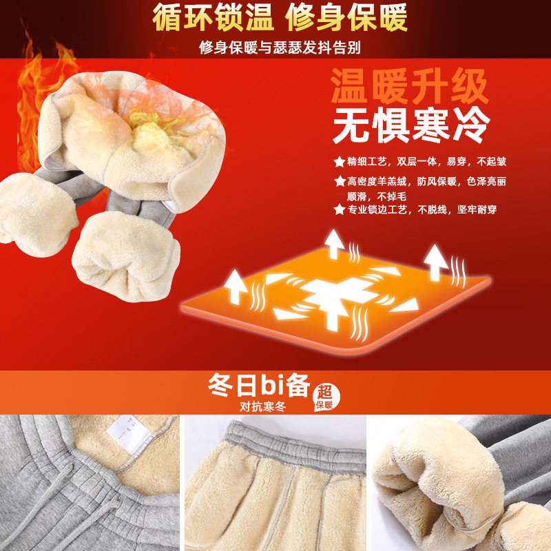 羊羔绒运动裤女2025新款秋冬季加厚棉裤小个子宽松加绒束脚卫裤子,淘宝优惠券,粉丝福利购,淘宝优惠卷