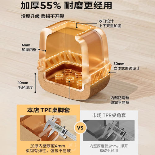 静音椅子凳子脚套耐磨硅胶脚套桌椅脚凳脚垫片家具餐椅桌脚保护套 - 图2