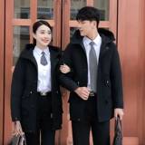 Длинная куртка с пухом подходит для мужчин и женщин для работы, пальто, средней длины, увеличенная толщина