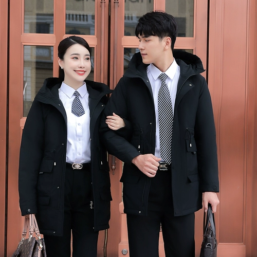 Длинная куртка с пухом подходит для мужчин и женщин для работы, пальто, средней длины, увеличенная толщина