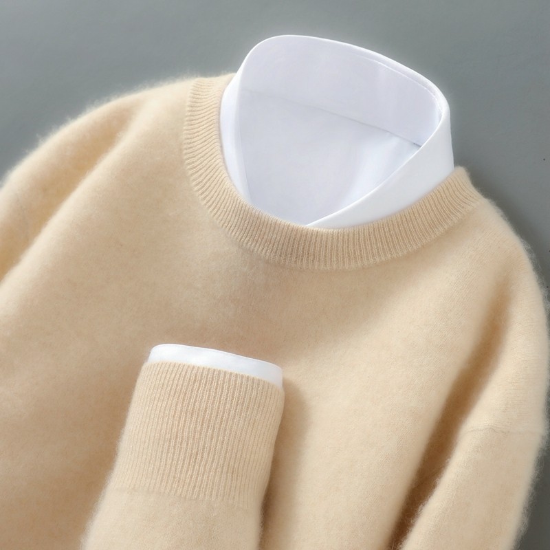 100%纯羊毛衫圆领男士套头毛衣宽松打底针织羊绒衫大码秋冬季新款,淘宝优惠券,粉丝福利购,淘宝优惠卷