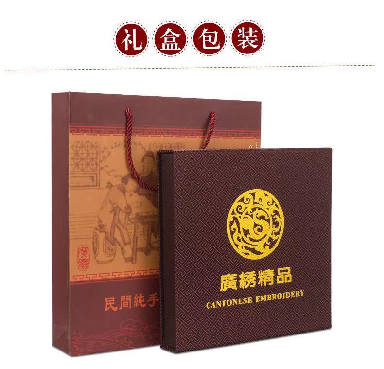 广绣 粤绣 广州特色广府岭南文化礼品 纯手工刺绣 摆件 岭南红荔 - 图1