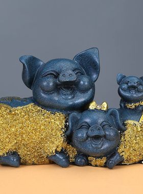 招财金猪摆件家居客厅装饰品创意电视柜酒柜乔迁开业礼品结婚摆设