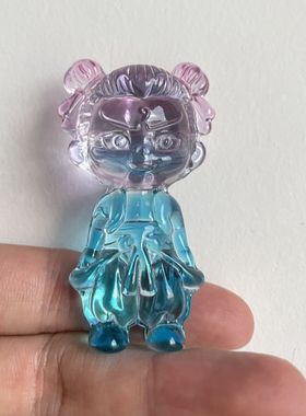 七彩琉璃哪吒水晶魔童哪吒摆件手办汽车摆件客厅装饰办公室小摆件
