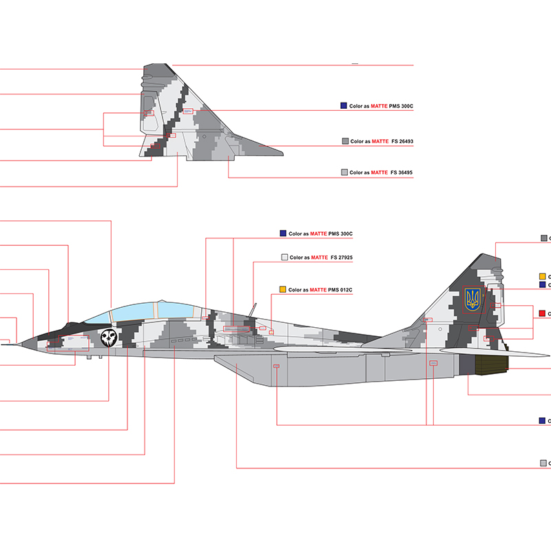 JCWINGS 米格29战斗机 MIG29 乌克兰空军 数码迷彩合金成品模型