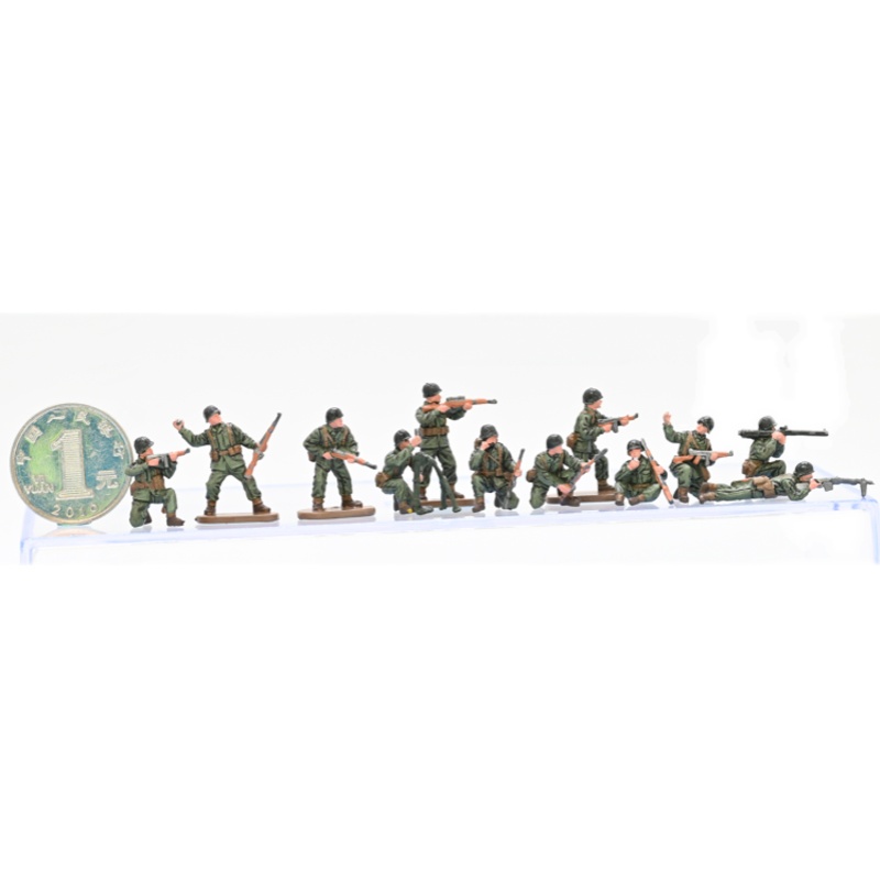 三荣 1/72 二战美军士兵组合1 美国士兵12人 完成品兵人模型