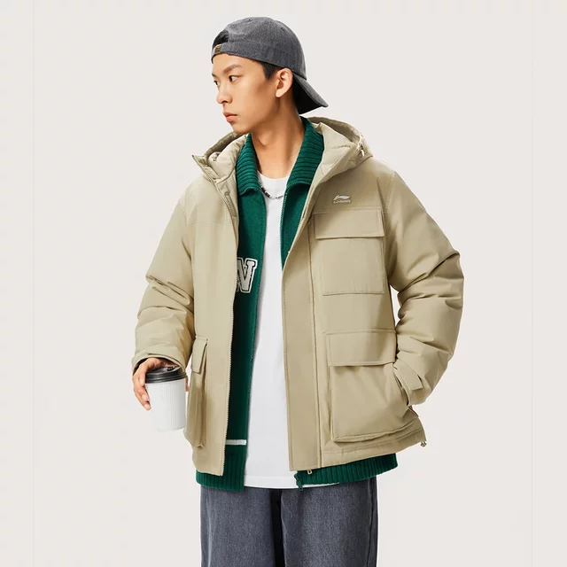 Li Ning warm hooded down jacket for men and women