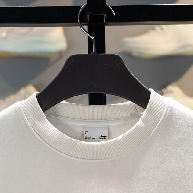 Li Ning unisex round neck fleece pullover sweatshirt