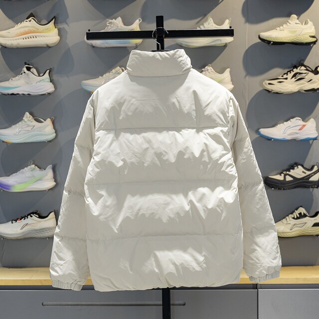 Li Ning warm standing collar short men's down jacket