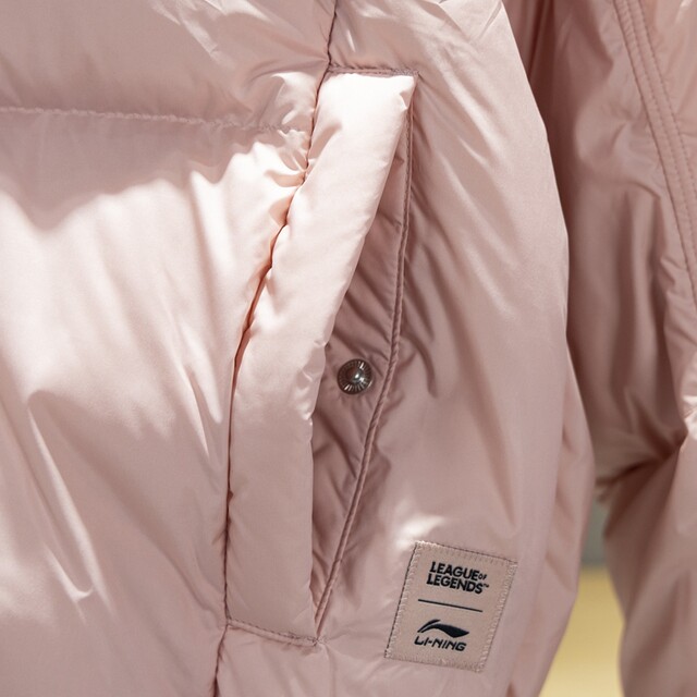 Li Ning warm standing collar short women's down jacket