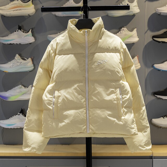 Li Ning warm standing collar short women's down jacket