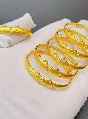 深圳水贝足金999儿童金手镯满月礼黄金手镯宝宝周岁礼纯金镯子