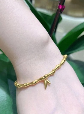 深圳水贝黄金手链竹节链女款足金999节节高升手串送老婆送爱人