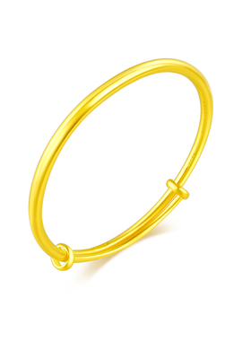 深圳水贝素圈手镯宝宝婴儿黄金推拉镯满月足金999儿童镯周岁礼物