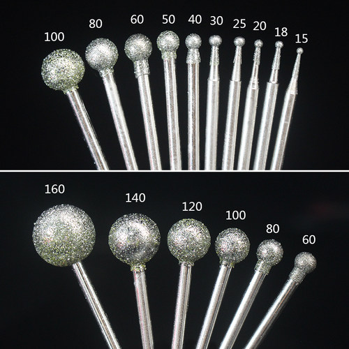 玉石雕刻工具F针球形圆头金刚砂磨针翡翠玛瑙打磨玉雕金刚石磨头 - 图3
