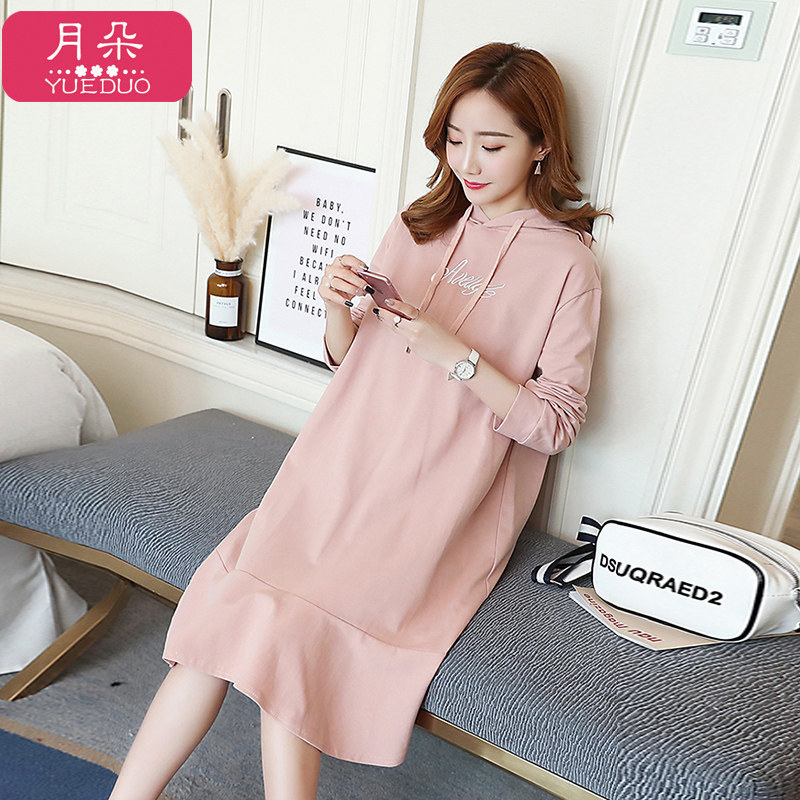 孕妇秋装2020新款潮妈宽松连衣裙 月朵连衣裙