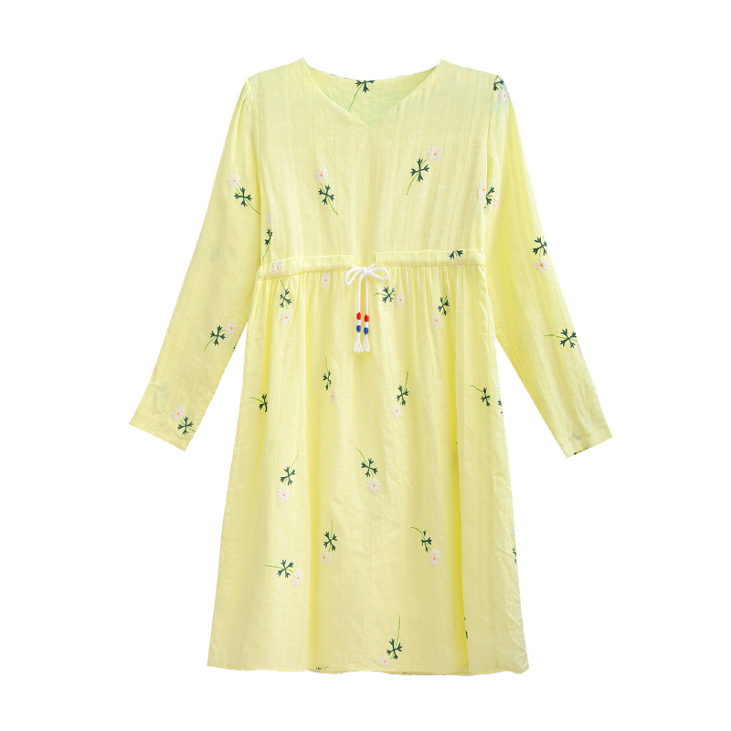 孕妇2020秋装新款潮妈时尚款连衣裙 月朵连衣裙