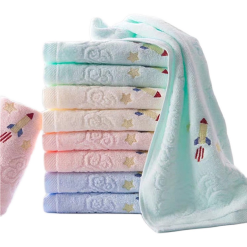 10条装金号儿童毛巾纯棉洗脸家用长方形童巾全棉柔软吸水小毛巾 - 图3