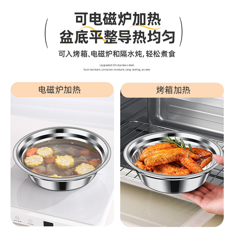 316不锈钢碗食品级汤碗家用汤盆加厚铁碗学生食堂打饭碗儿童小碗