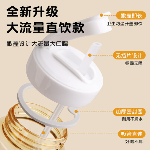 适用贝亲直饮吸管奶瓶配件水杯储奶盖子鸭嘴奶嘴重力球学饮把手柄 - 图1