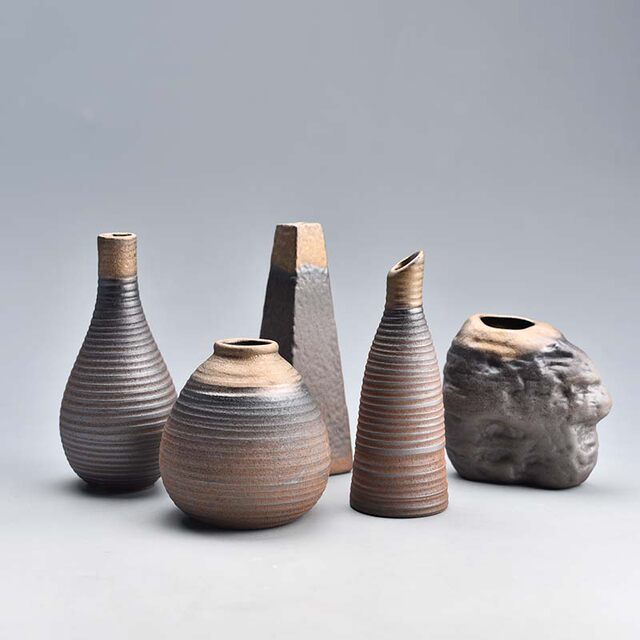 Pottery fans vintage stoneware clearance flowerware large vase