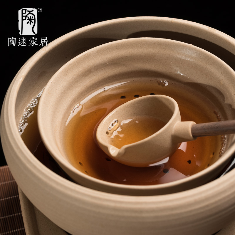 古法煮茶器围炉煮茶电陶炉罐罐茶复古粗陶合壁炉大容量碗勺分茶器,淘宝优惠券,粉丝福利购,淘宝优惠卷