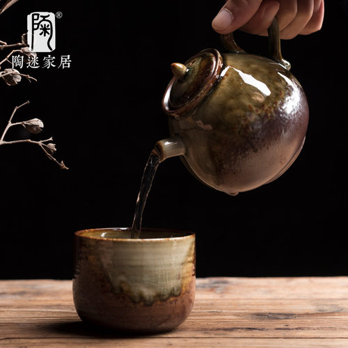 陶迷清水柴烧流釉茶杯窑变陶瓷品茗杯中式复古主人杯功夫茶具单杯 - 图2